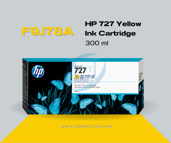 F9J78A  HP 727 300-ml Yellow DesignJet Ink Cartridge 300ML