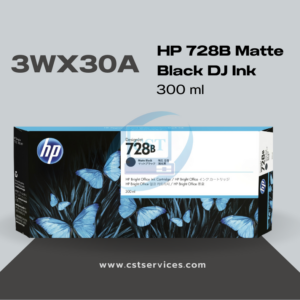 3WX30A HP No.728 300-ML Matte Black Ink Cartridge (รหัสเดิม F9J68A)