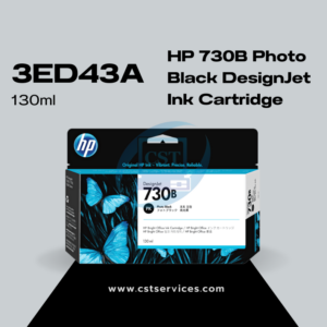 3ED43A HP 730 130-ml Photo Black DesignJet Ink Cartridge (รหัสเดิม P2V67A)