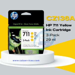 CZ136A HP No. 711 3 Pack x Yellow Ink Cartridge (29ML)