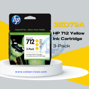 3ED79A HP 712 Yellow Ink Cartridge 3-Pack